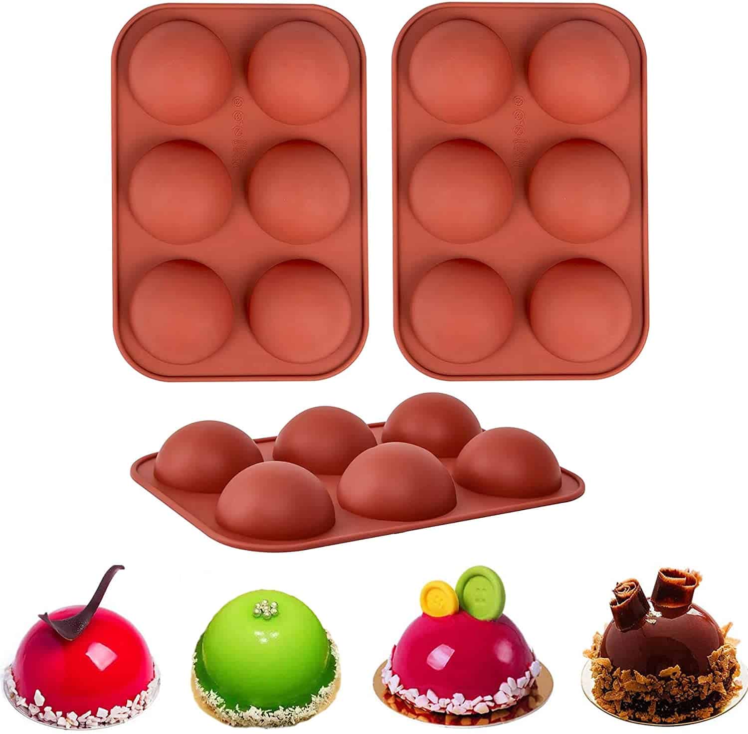 DTM Mini Stampo In Silicone Per Dolcetti In Miniatura – 5 Forme: Ciambella, Croissant, Madeleine, Cupcake, Cioccolato – 1,5-2,5 Cm